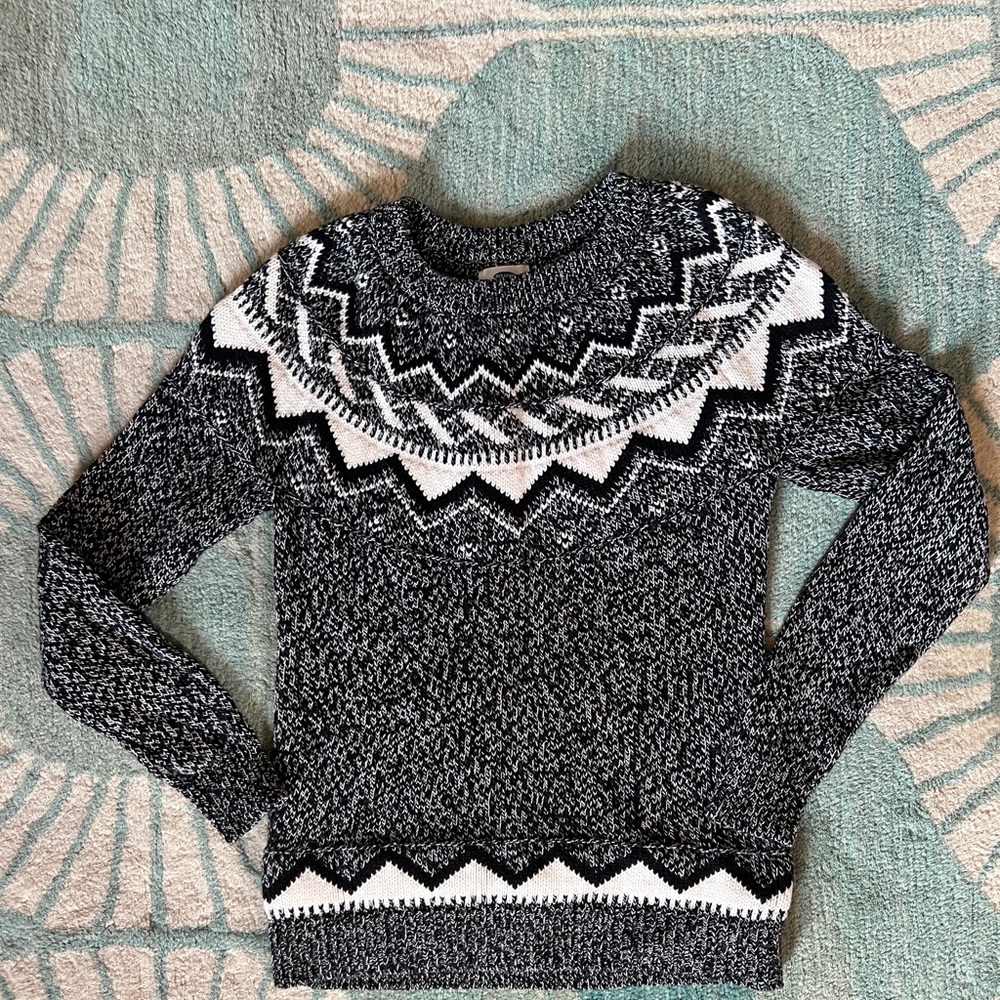 Old Navy Fair Isle Black Marl Sweater